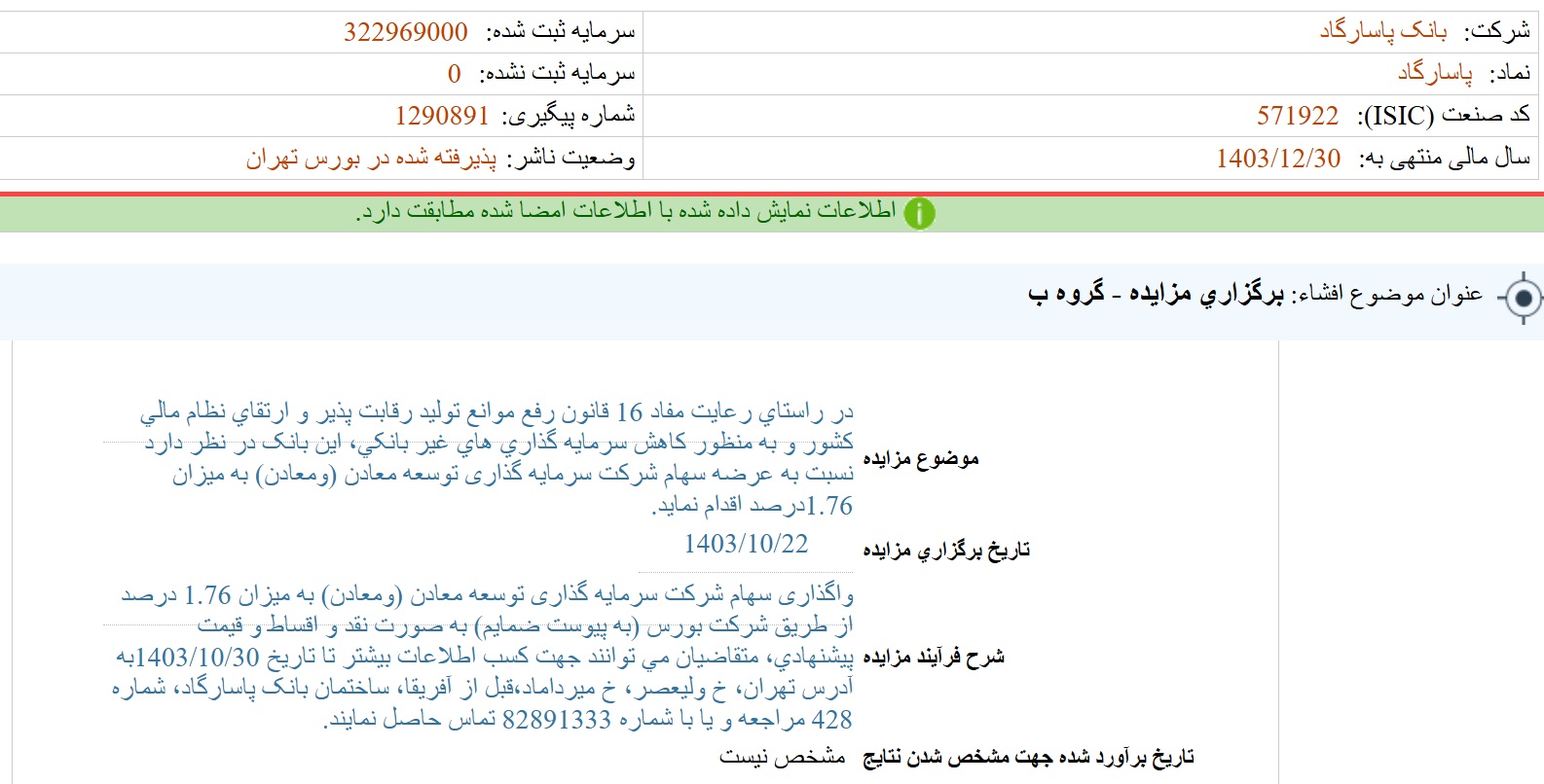 مهم‌ترین اخبار در کدال ۱۲ دی ۱۴۰۳/ برگزاری مزایده تا دریافت مجوز تغییر بیش از ۱۰ درصد در نرخ فروش