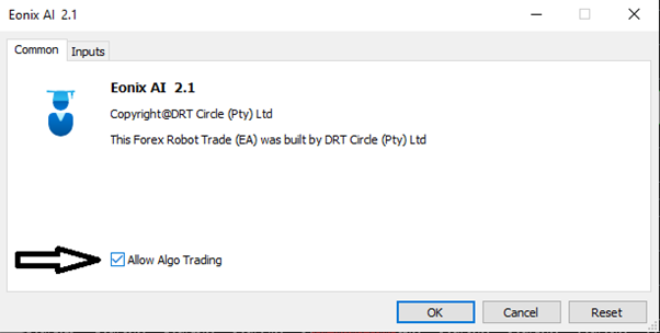 Algo Trading را مجاز کنید