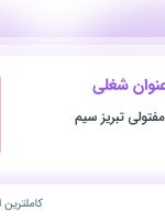 استخدام حسابدار، کارمند فروش و اپراتور تولید در آذربایجان شرقی