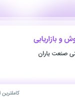 استخدام کارشناس فروش و بازاریابی در تولیدی و صنعتی صنعت یاران در تهران