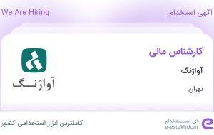 استخدام کارشناس مالی در آواژنگ در محدوده توانیر تهران