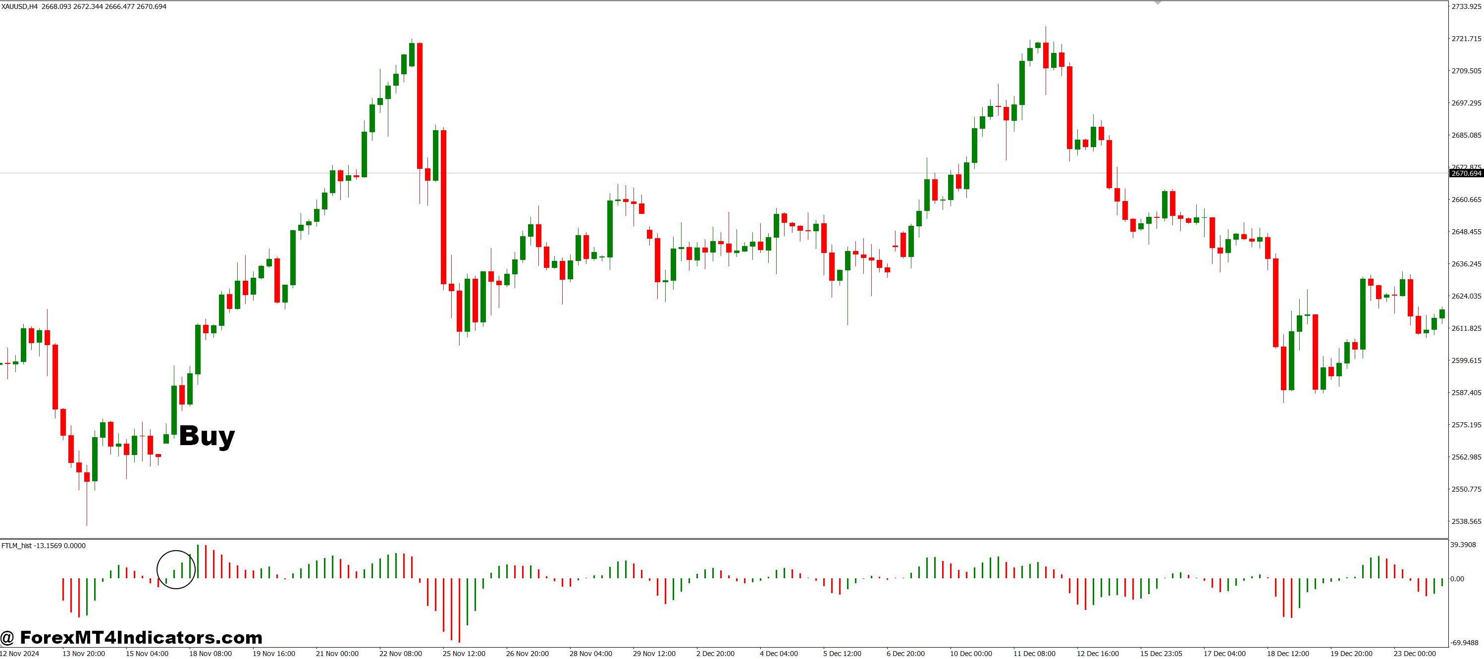 نحوه تجارت با شاخص FTLM_HIST MT4 - خرید ورودی
