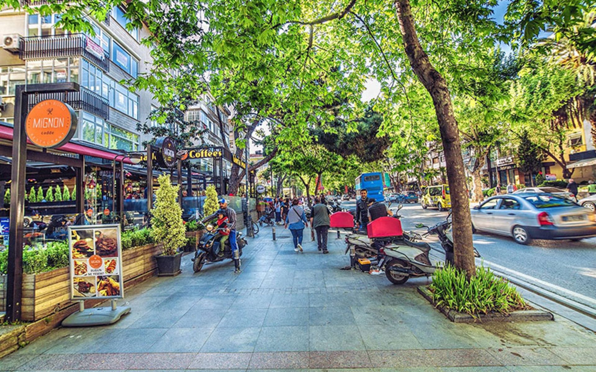 گردشگران در مسیرهای پیاده رو خیابان بغداد استانبول