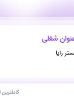 استخدام ۸ عنوان شغلی در رادان تجارت گستر رایا در تهران
