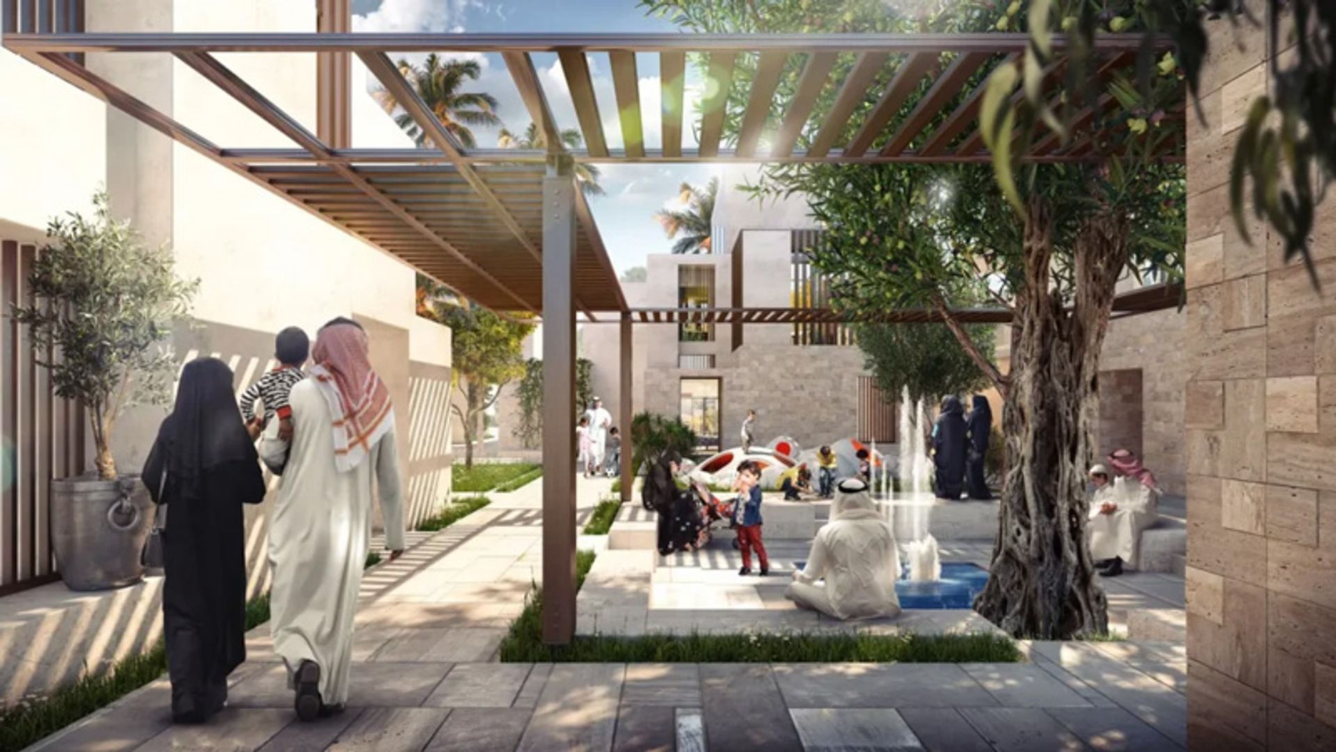 مردم عربستان در حال تردد در طرحی از پروژه روشن