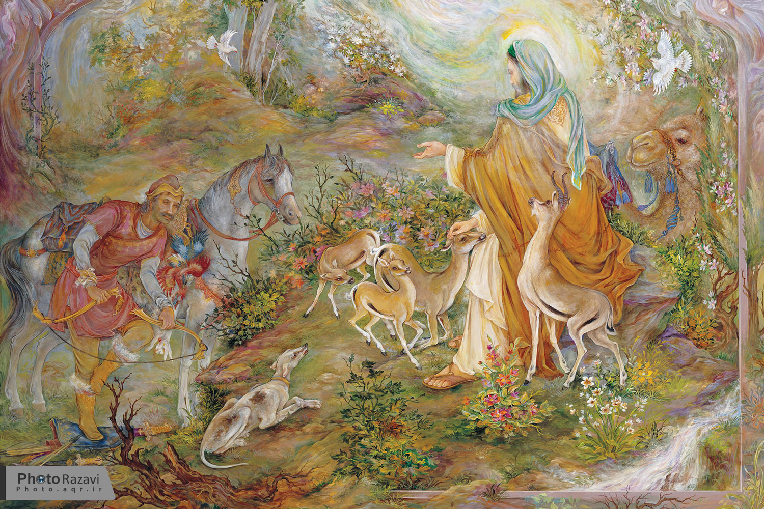 نقاشی ضامن آهو محمود فرشچیان