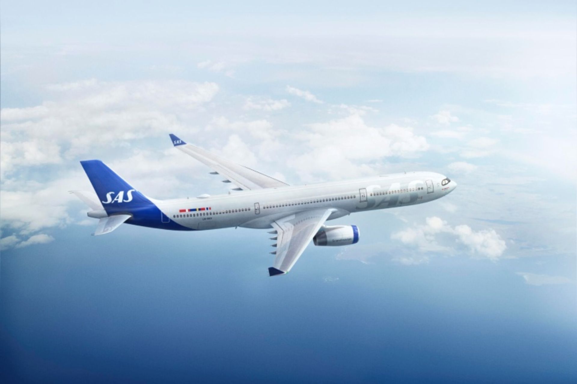 هواپیمای اسکاندیناوی ایرلاینز درحال پرواز