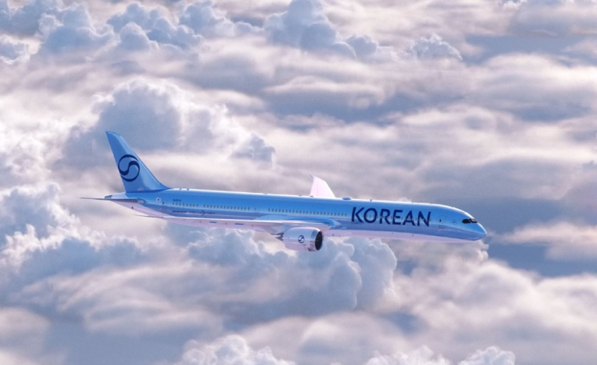 هواپیمای آبی کورین ایر در میان ابرها