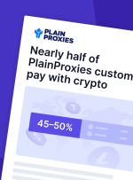 تقریبا نیمی از مشتریان PlainProxies با رمزنگاری پرداخت می کنند