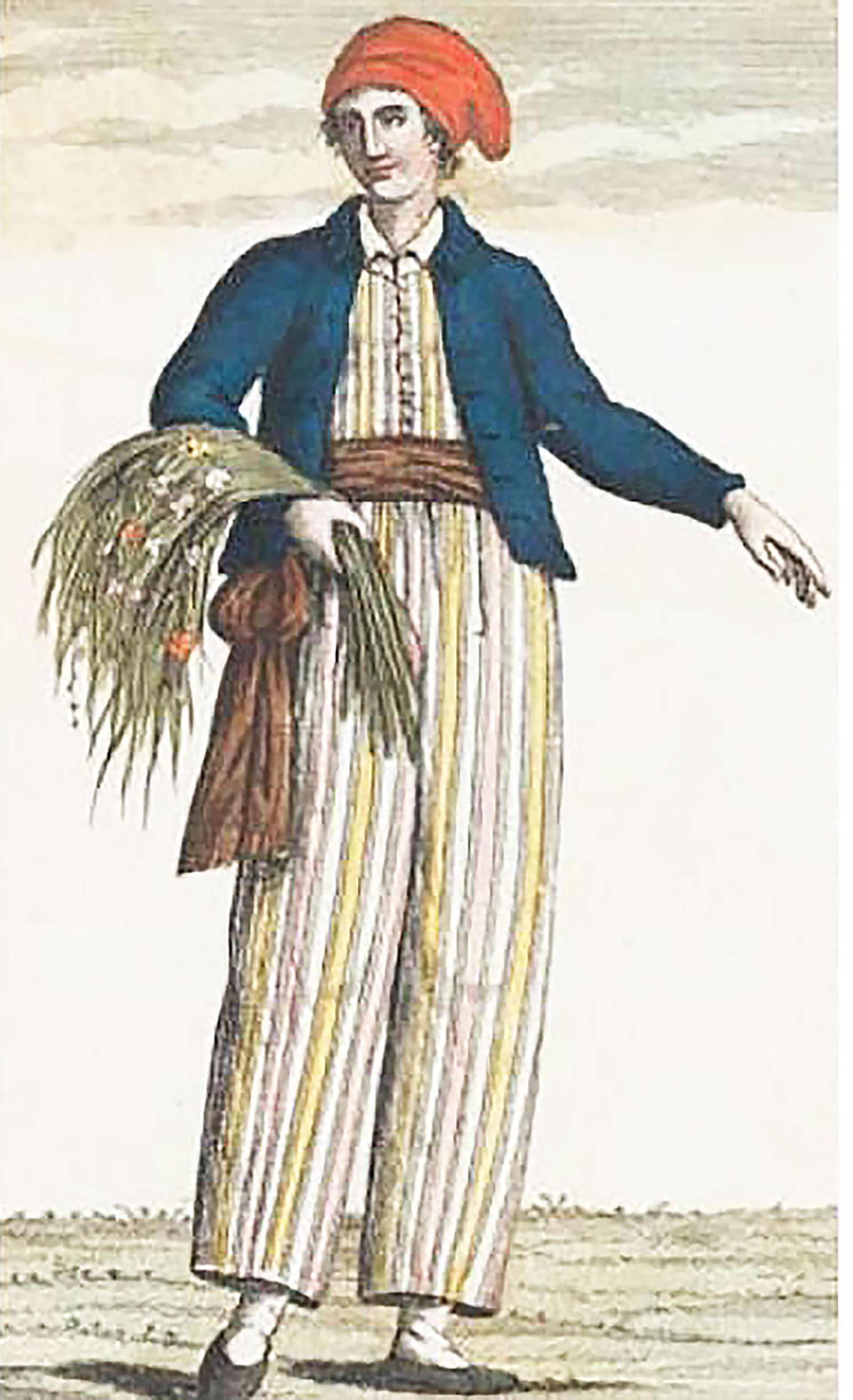 پرتره خیالی نقاشی شده از ژان باره در پوشش مردانه