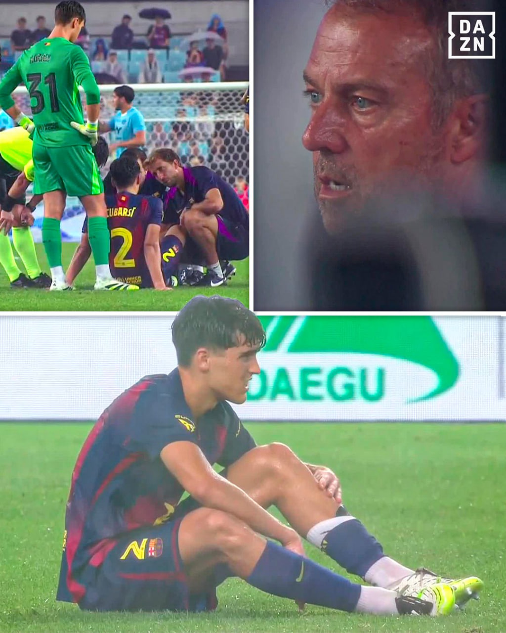 عکس| واکنش جالب هانسی فلیک به مصدومیت مدافع بارسلونا