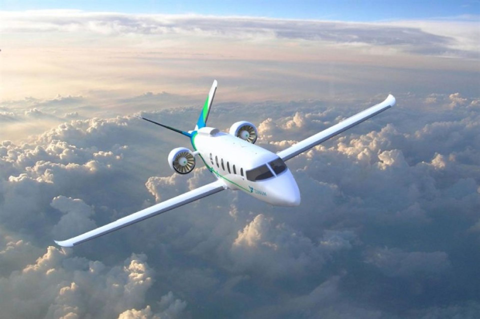 هواپیمای پیشرفته بر فراز ابرها