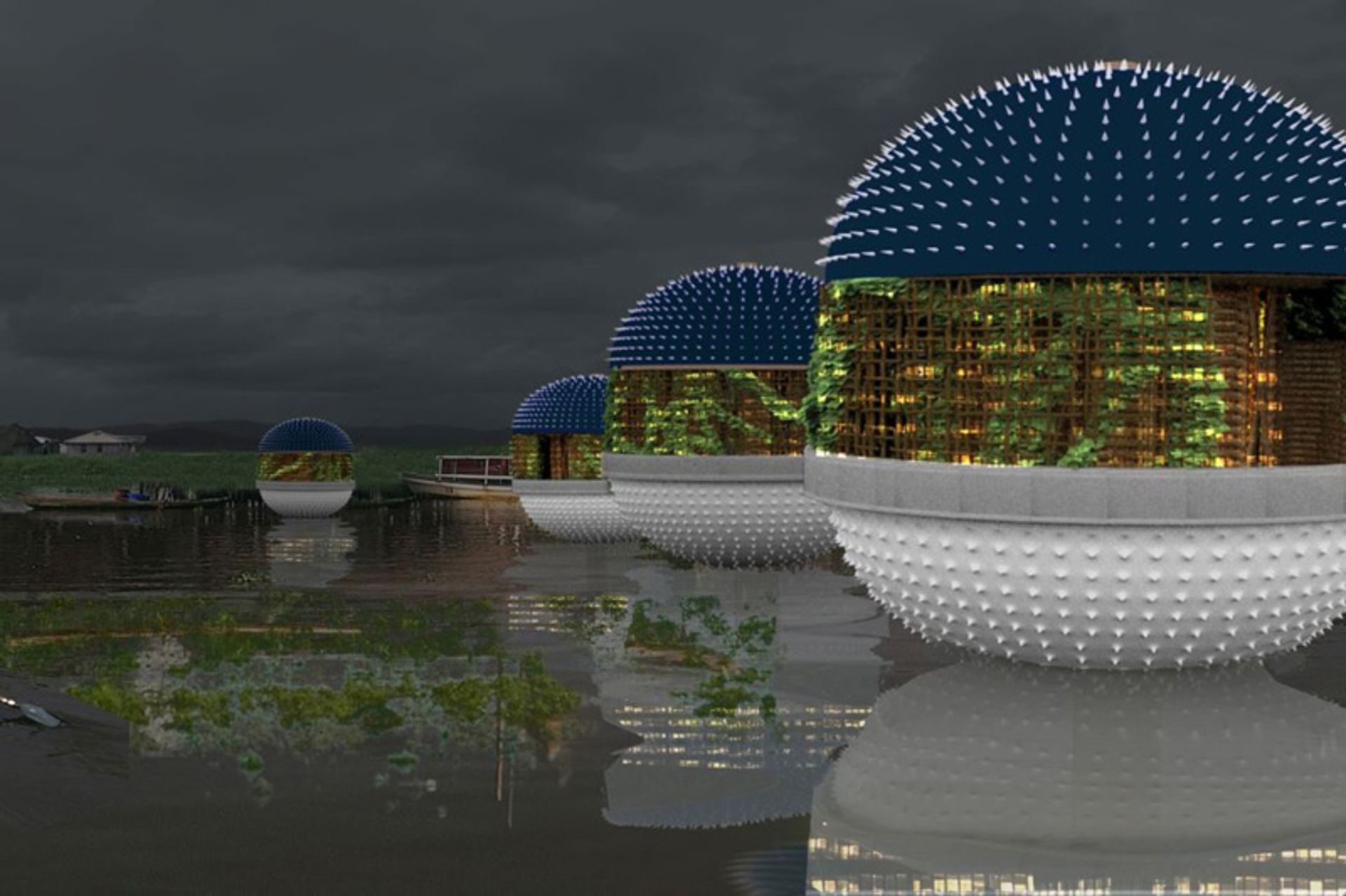 منظره شبانه دهکده پافر